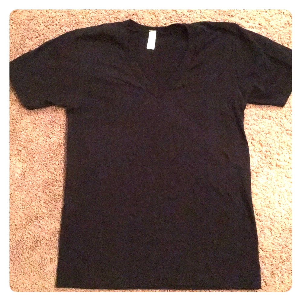 American Apparel plain black vneck tee